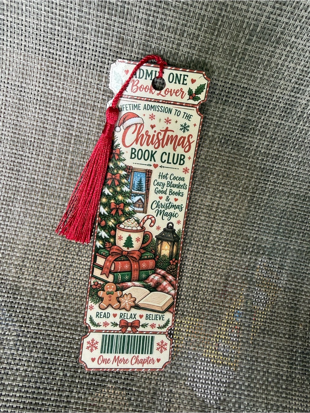 Christmas Book Club Bookmark Set of 3 - Tassels